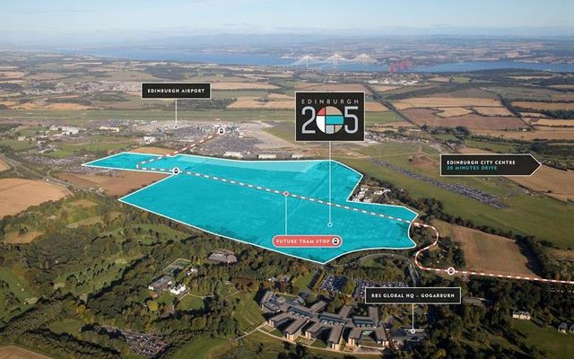 Aerial view of the Edinburgh Airport site