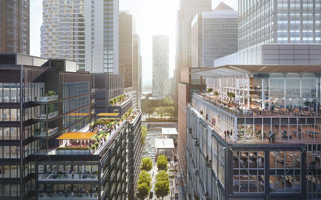 View of how Wood Wharf will look