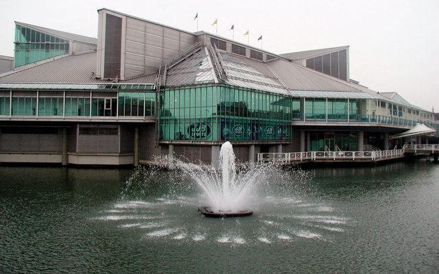 Water, Fountain, Office Building