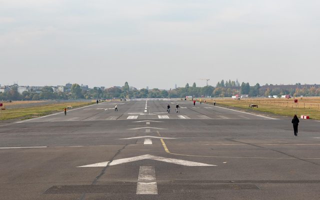 Runway, Person, Construction Crane