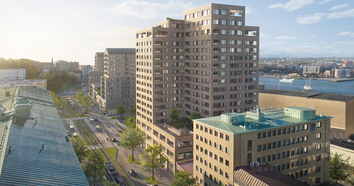 View of 114 apartments and commercial scheme, Masthuggskajen, Gothenburg ...