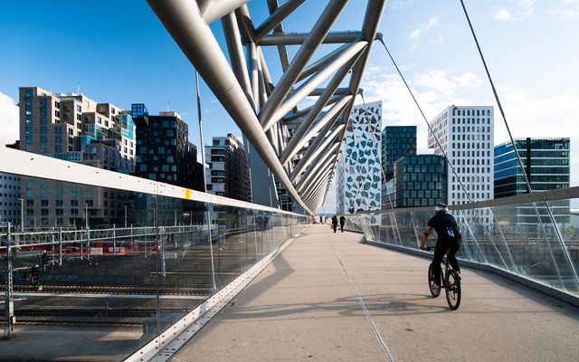 City, Helmet, Person