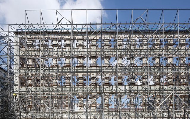 Construction, Scaffolding, Person