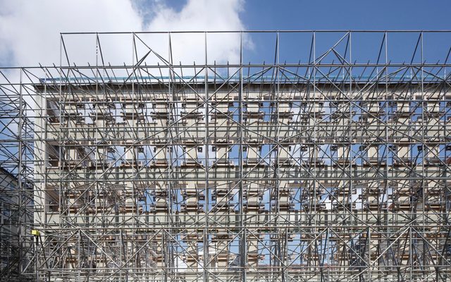 Construction, Scaffolding, Person