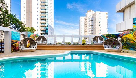 City, Pool, Water