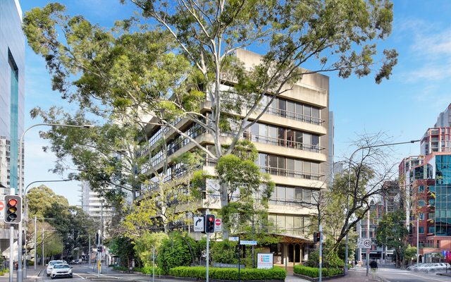 Street view of the Gough Whitlam Plaza in Parramatta