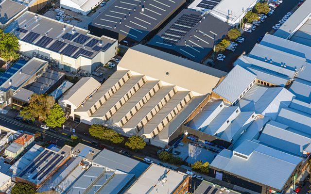 Aerial view of 61-65 Shepherd Street in Marrickville
