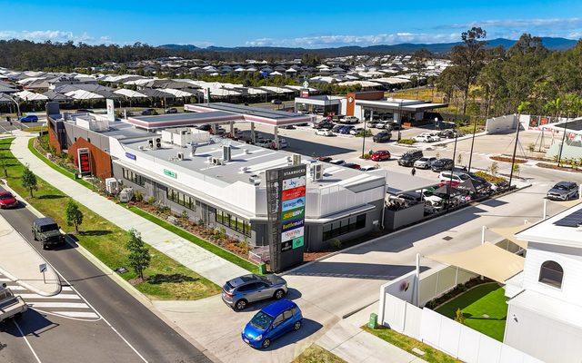 Aerial view of Ripley Central retail and services precinct in Ipswich