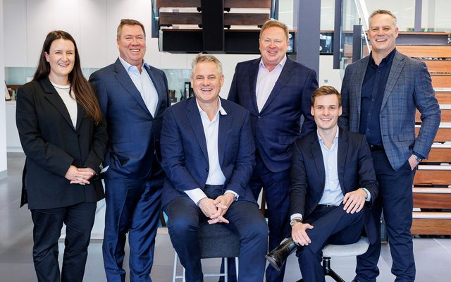 Ahrens and Vaughan Constructions executives pictured together