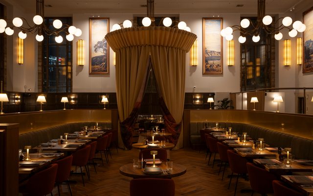 Indoors, Restaurant, Dining Table