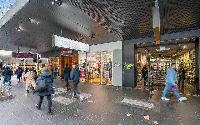 Exterior of Gorman Clothing Store along Swanston Street in Melbourne CBD